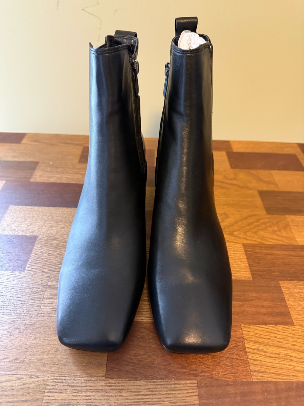 NWT Franco Sarto Black Women's Square-Toe Ankle Boots SZ 9